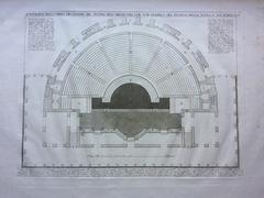 Icnografia della prima precinzione del teatro, dell' orchestra con svoi gradini; e del pvlpito, della scena, e sue parti (in Il teatro d'Ercolano, alla maestà di Gustavo III, re di Svezia) 