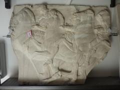 Tirage d'une plaque de la frise est du Parthénon, Acropole d'Athènes : figures “127 - 129” (chevaux)